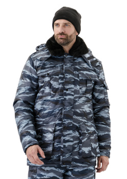 Куртка мужская "Охрана" зимняя кмф серый "вихрь"