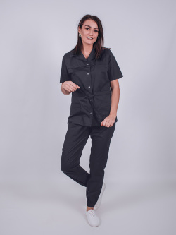Костюм женский "Хлоя" графит, тк.Стрейч,120