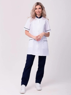 Костюм женский "Лея" белый с т.-синим