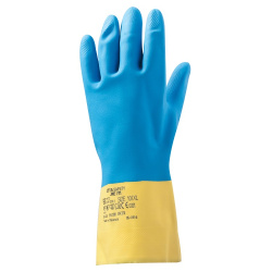 Перчатки химические неопреновые JNE711 Atom Duo Jeta Safety К80/Щ50 желто-голубые