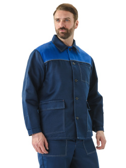 Костюм мужской "Дамаск" летний, т-синий с васильковым.