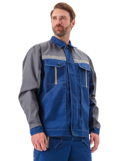 Костюм мужской "Оптимальный" летний с брюками т.синий/серый