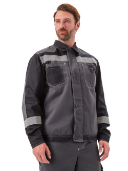 Костюм мужской "Волгарь" летний с брюками т.серый/черный