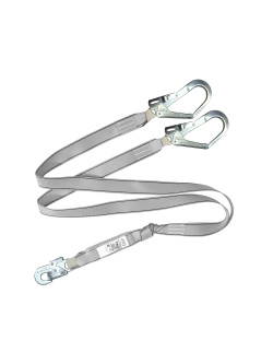 Строп двойной ленточный "ОкаПром" с амортизатором и 3-мя карабинами аАд (КА2, КА2, КТ2)