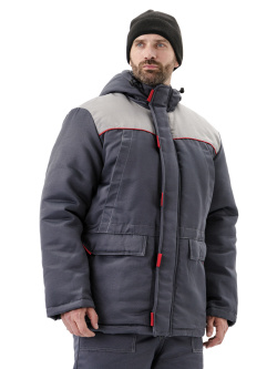 Костюм зимний "СТАНДАРТ" куртка/полукомбинезон, цвет: т.серый/св.серый