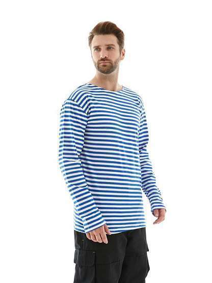 Лонгслив ТЕЛЬНЯШКА C3ML0303, цвет Синий, Белый