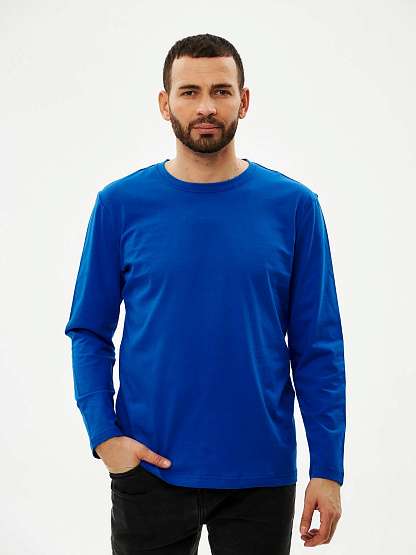 Футболка с длинными рукавами васильковая