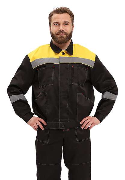 Костюм "ЛЕГИОН" куртка/полукомб. ЧЕРНЫЙ/ЖЕЛТЫЙ - Урсус