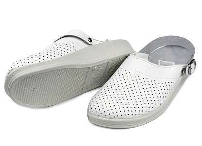 Сабо кожаные 10-12-7 (STEP) мужские, белые - Урсус