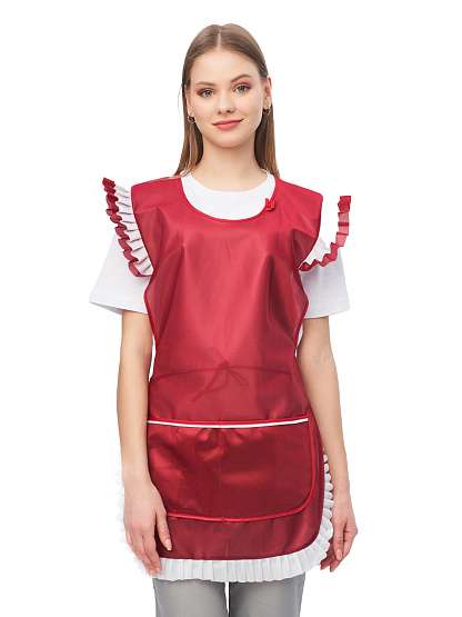 Фартук-сарафан нейлоновый бордовый РАСПРОДАЖА 20% - Урсус