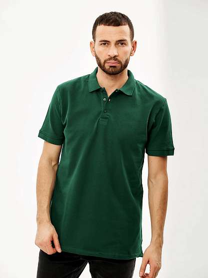 Рубашка-поло темно-зеленая