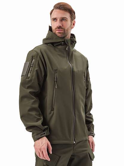 Костюм "ВЕПРЬ" куртка/брюки, цвет: хаки, ткань: Софтшелл - Урсус