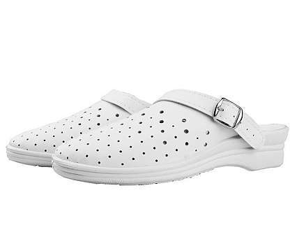 Сабо из искусственной кожи 4-12-2 (STEP) женские, белые - Урсус