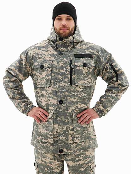 Костюм демисезонный "СУМРАК-ВЕСНА/ОСЕНЬ" куртка/брюки, цвет:кмф "Цифра св.серый",ткань:Твил рип-стоп - Урсус