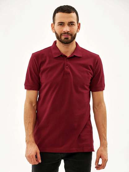 Рубашка-поло бордовая