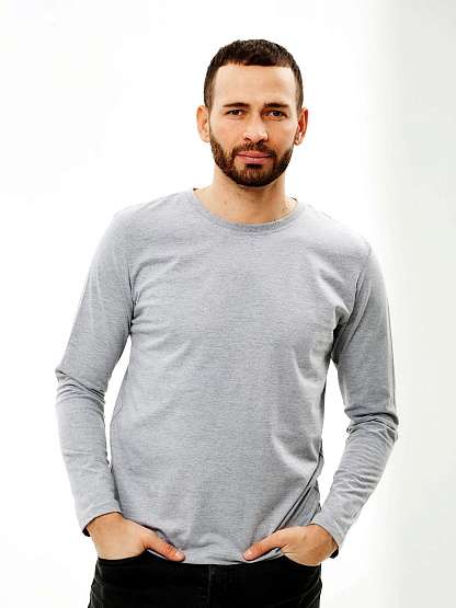 Футболка с длинными рукавами серая