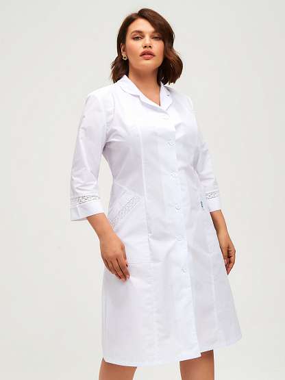 Халат женский "Ампир" белый, тк.Тиси - Урсус