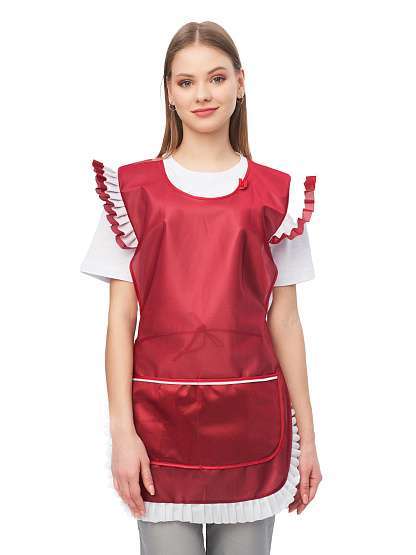 Фартук-сарафан нейлоновый бордовый РАСПРОДАЖА 20% - Урсус