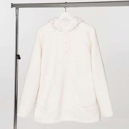 Анорак унисекс Oblako, молочно-белый Анорак унисекс Oblako, молочно-белый