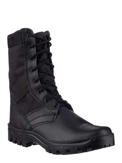Ботинки с высоким берцем комбинированные "Вымпел" черные - Урсус