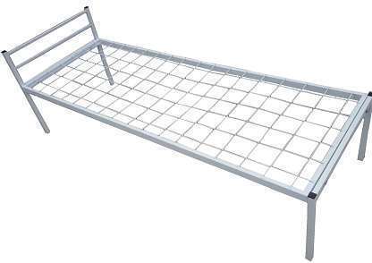 Кровать одноярусная металлическая, порошковое покрытие