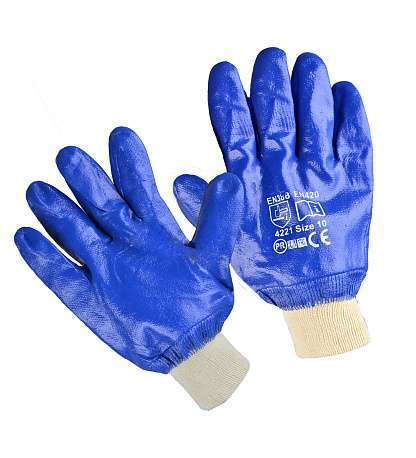 Перчатки нитриловые, манжет, полное покрытие 