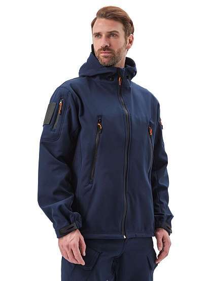 Костюм "ВЕПРЬ" куртка/брюки, цвет: т.синий, ткань: Софтшелл - Урсус