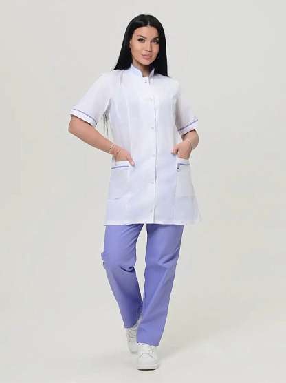 Костюм женский "Лея" белый с сиреневым - Урсус