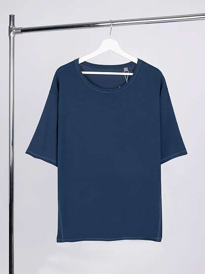 Футболка оверсайз унисекс Vozduh, темно-синяя