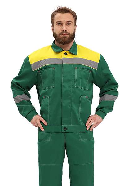 Костюм "ЛЕГИОН" куртка/полукомб. Т.ЗЕЛЕНЫЙ/ЖЁЛТЫЙ - Урсус