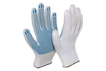 Перчатки нейлоновые с ПВХ "Стандарт" белые