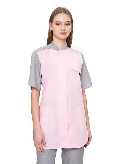 Костюм женский "Октава" серый с розовым  - Урсус