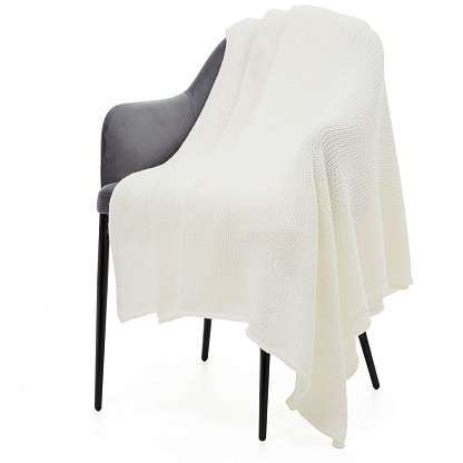 Плед Knitly, жемчужно-белый 160x200 см