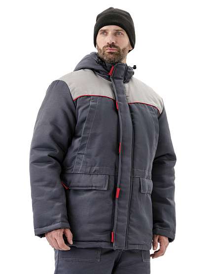 Костюм зимний "СТАНДАРТ" куртка/полукомбинезон, цвет: т.серый/св.серый - Урсус