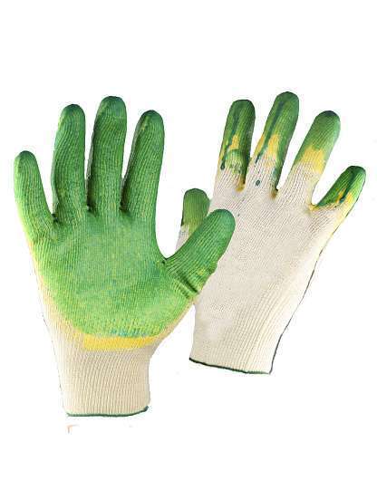 Перчатки х/б с двойным латексным покрытием 13 кл (инд.уп) 