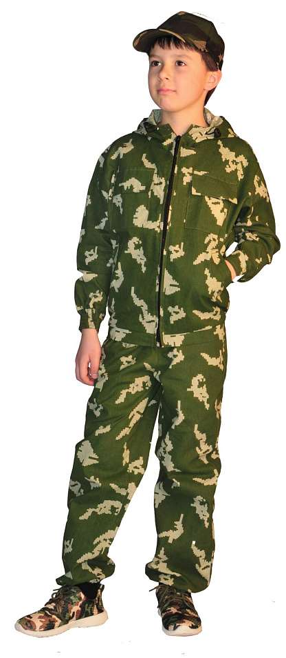 Костюм детский "Маскхалат-ХЛОПОК" тк.бязь, пл.140гр., кмф "Березка" РАСПРОДАЖА 20% - Урсус