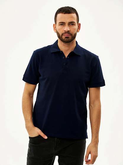 Рубашка-поло тёмно-синяя (нестандартный размер)