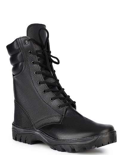 Ботинки кожаные с высоким берцем "Ратник" черные - Урсус